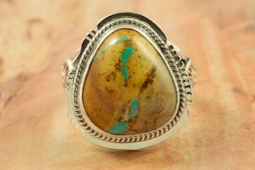 Genuine Boulder Turquoise Sterling Silver Ring